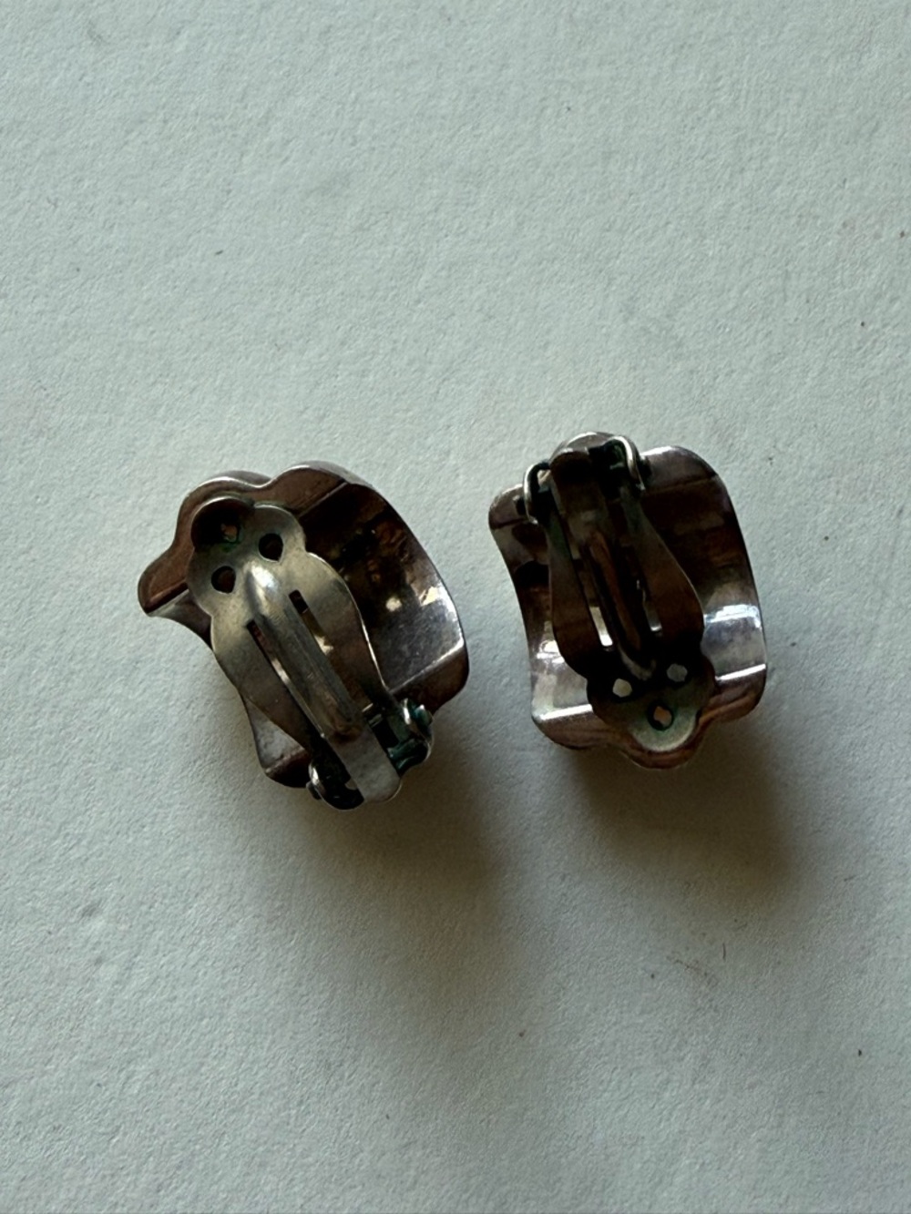 Vintage Barra Sterling Silver Modernist Clip-On Earrings Sculptural 925 - Picture 6 of 7